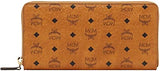 MCM Visetos Large Zip Around Wallet Cognac Colorway