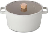NEOFLAM Fika 26cm Casserole Non Stick Xtrema Ceramic Coating Silicone Rimmed Glass Lid