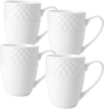 Mikasa 5188288 Trellis 16 Piece Dinnerware Set, Service for 4, White