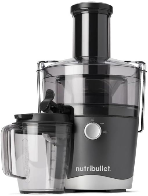 NutriBullet NBJ100G - Juicer, 800W, Stainless Steel Sieve, includes 1x Cleaning Brush, 1x 1.5L Pulp Tray and 1x 800ml Juice Jug, Dark Grey colour Main image