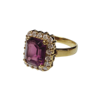YG Amethyst Cocktail Ring With Diamond Halo 4.8GM