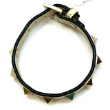 Valentino Rockstud Ivory Leather Gold Tone Studs Bracelet