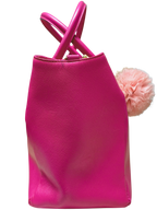 Samantha Thavasa Lady Azel Saffiano Leather Handbag Magenta Pink