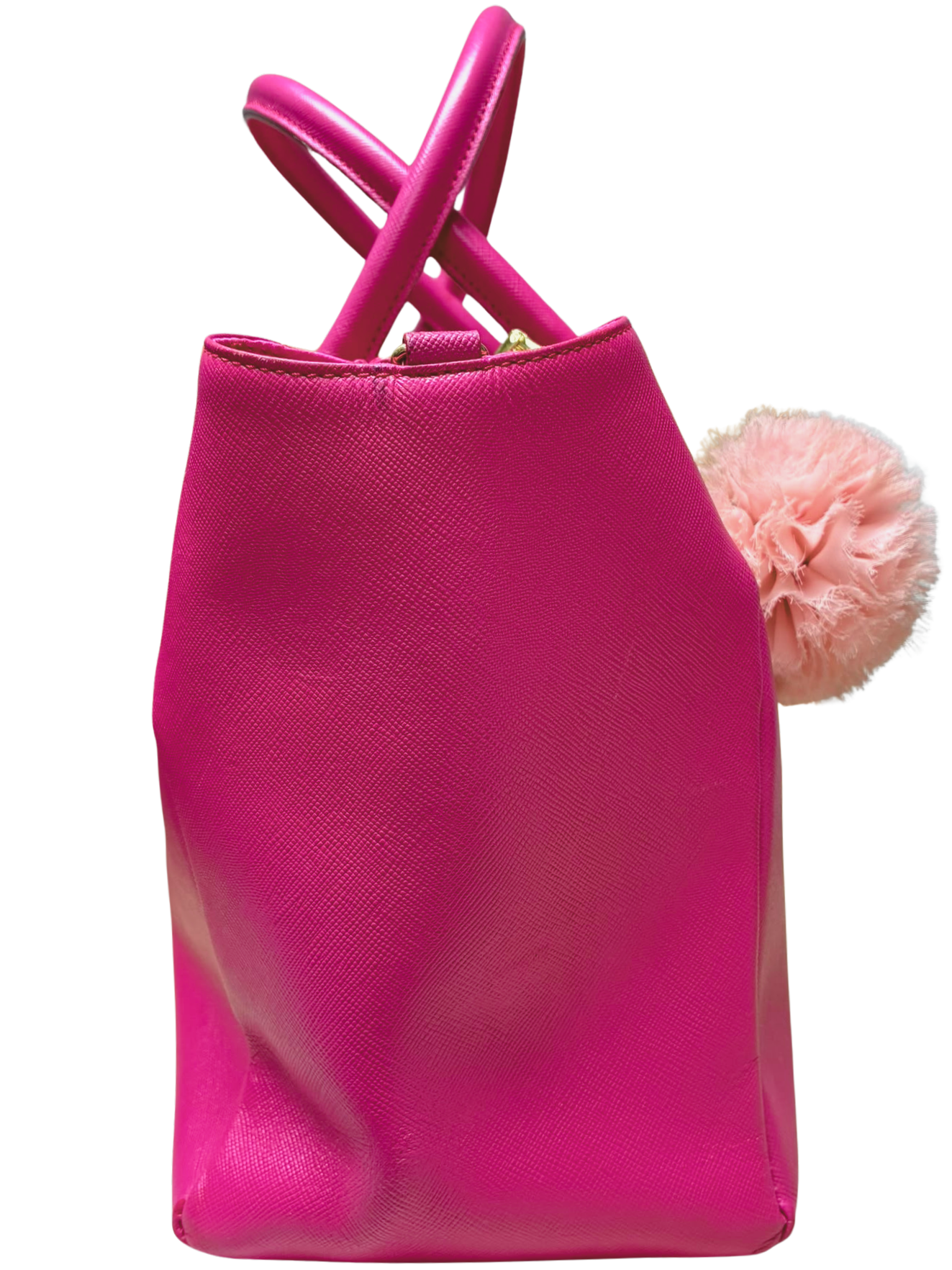 Samantha Thavasa Lady Azel Saffiano Leather Handbag Magenta Pink
