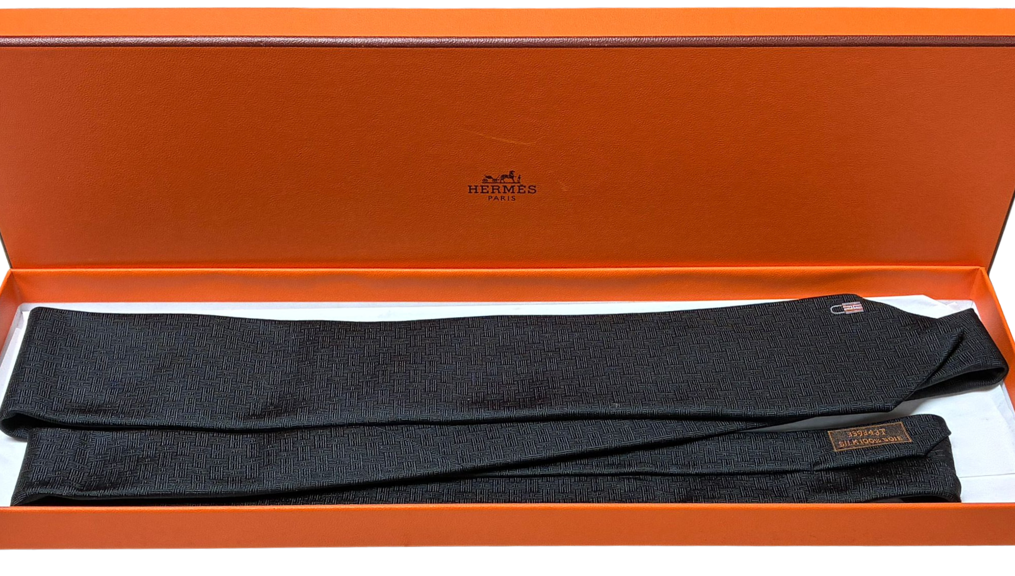 Hermes Silk Tie Black