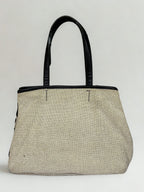 Tory Burch Lonnie Perforated Canvas Mesh Logo Tote Bag