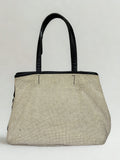 Tory Burch Lonnie Perforated Canvas Mesh Logo Tote Bag