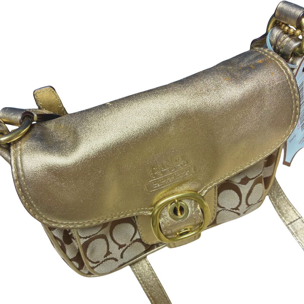 Coach 11593  Bleecker Signature Canvas Mini Buckle Flap Bag