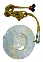 Green Yellow Jadeite Pendant With Cord Necklace