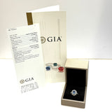 PT900 Unheated Blue Sapphire & Diamond Ring (GIA Cert)