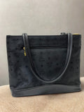MCM Monogram Shoulder Bag Black Nylon