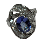750WG TAZ1 D26 TD39 5.0G Tanzanite Diamond Ring