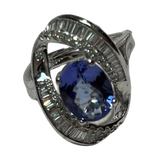 750WG TAZ1 D26 TD39 5.0G Tanzanite Diamond Ring