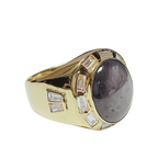 18KYG Star Sapphire And Diamond Ring 14.2G