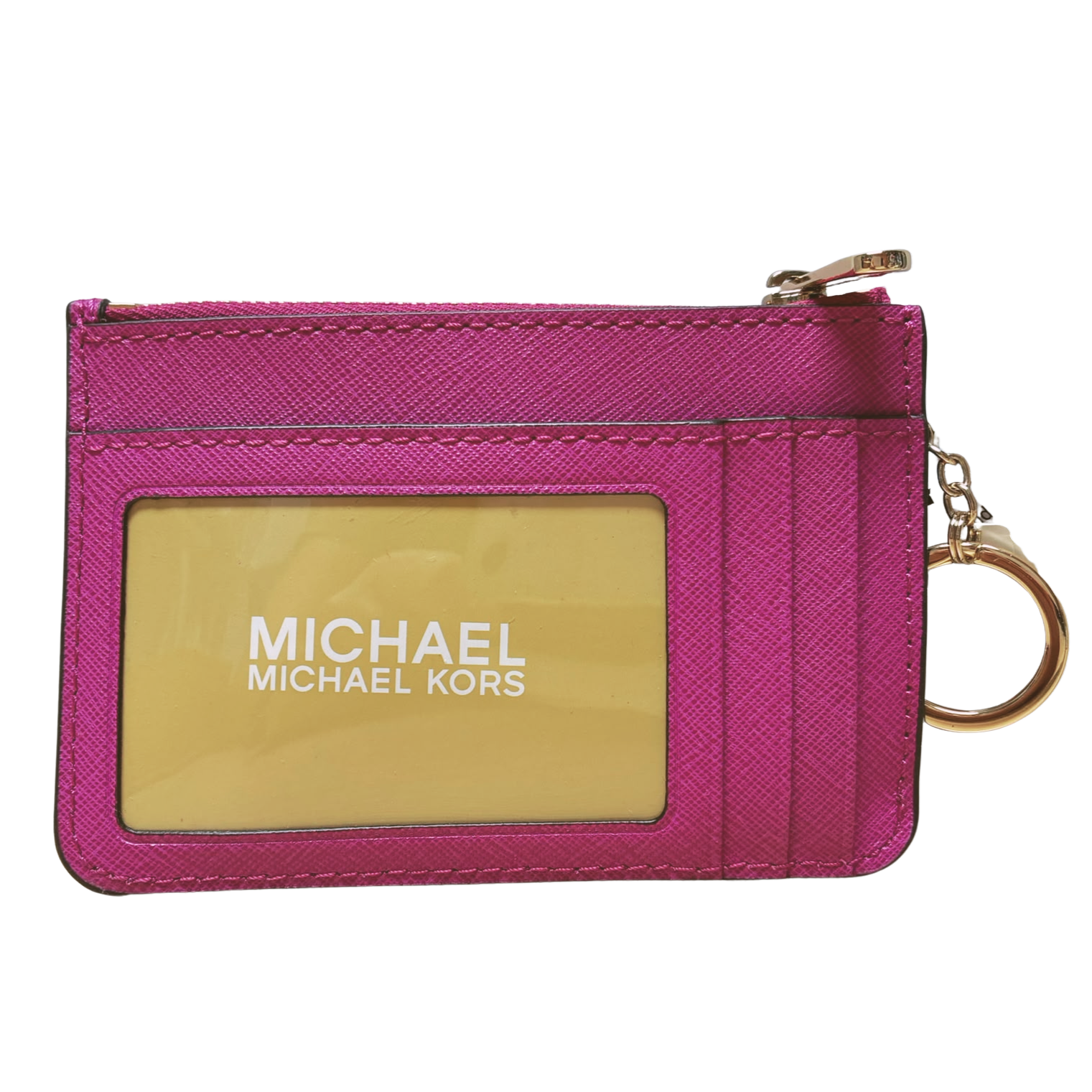 Michael Kors Jet Set Travel Small Top Zip Coin Pouch With ID Holder Fuschia Secondary image