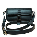 Coach Beck Slim File Bag Crossbody Black Pebble Leather