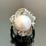 750WG South Sea Pearl & Diamond Ring