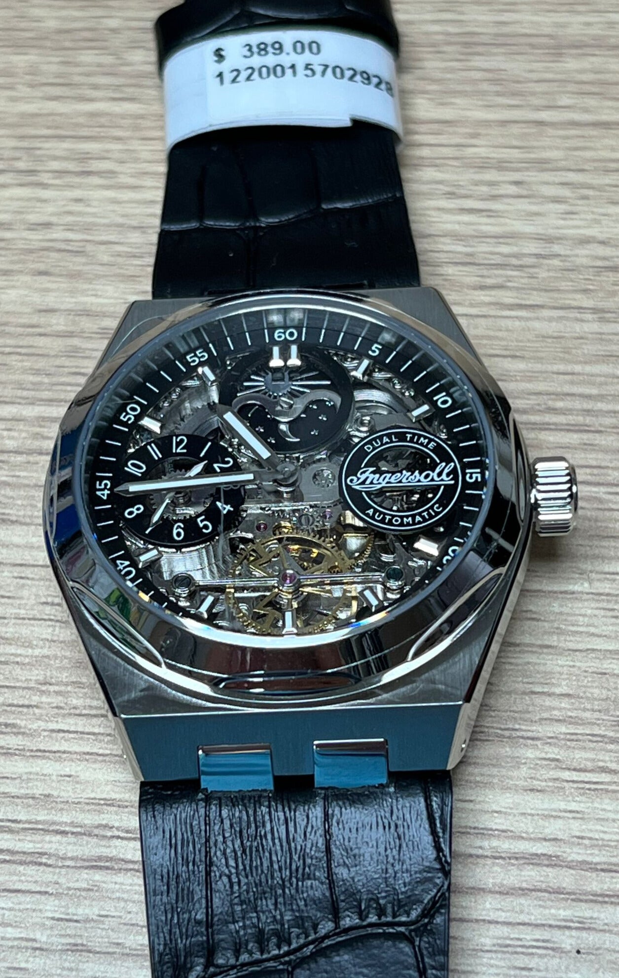 Ingersoll 1892 The Broadway Automatic Mens Watch With Black Dial And Black Leather Strap I12903