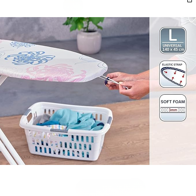 Leifheit Cotton Classic Universal Ironing Board Cover 140x45 cm Classic Cotton Cover With Elastic Band