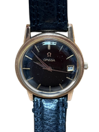 Omega Constellation Date Wind Black face Yellow Gold Casing Wrist Watch