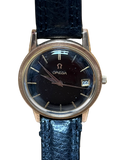Omega Constellation Date Wind Black face Yellow Gold Casing Wrist Watch