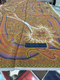 Yves Saint Laurent Scarf Brown Paisley Design 85cm x 85cm