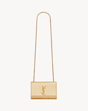 YSL Saint Lauren Kate Small Metallic Leather Sling Bag, Gold
