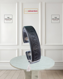 Louis Vuitton Bangle 21 M6202 Embossed Leather Black Signature