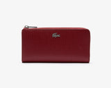 Lacoste, NF3580KL Women's Chantaco Zippered Matte Piqué Leather Wallet