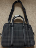 Burberry Charcoal Check Briefcase Document Bag