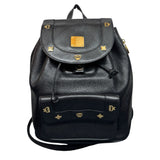 MCM Studded Black Leather Backpack Bag