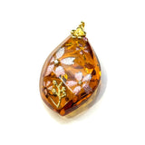 18KYG Amber & Diamond Pendant