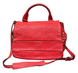 MCM 2way Leather Flapbag Red Studs