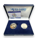 Singapore Mint XVII SEA GAMES 1993 925 Silver 2 Coins-$5