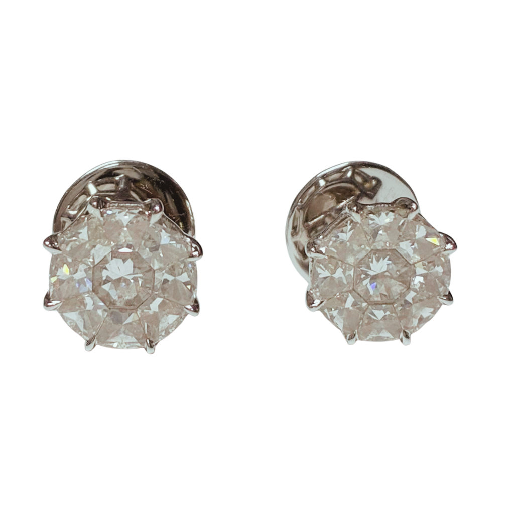 750WG  PieCut Diamond Stud Earrings 5.36GM