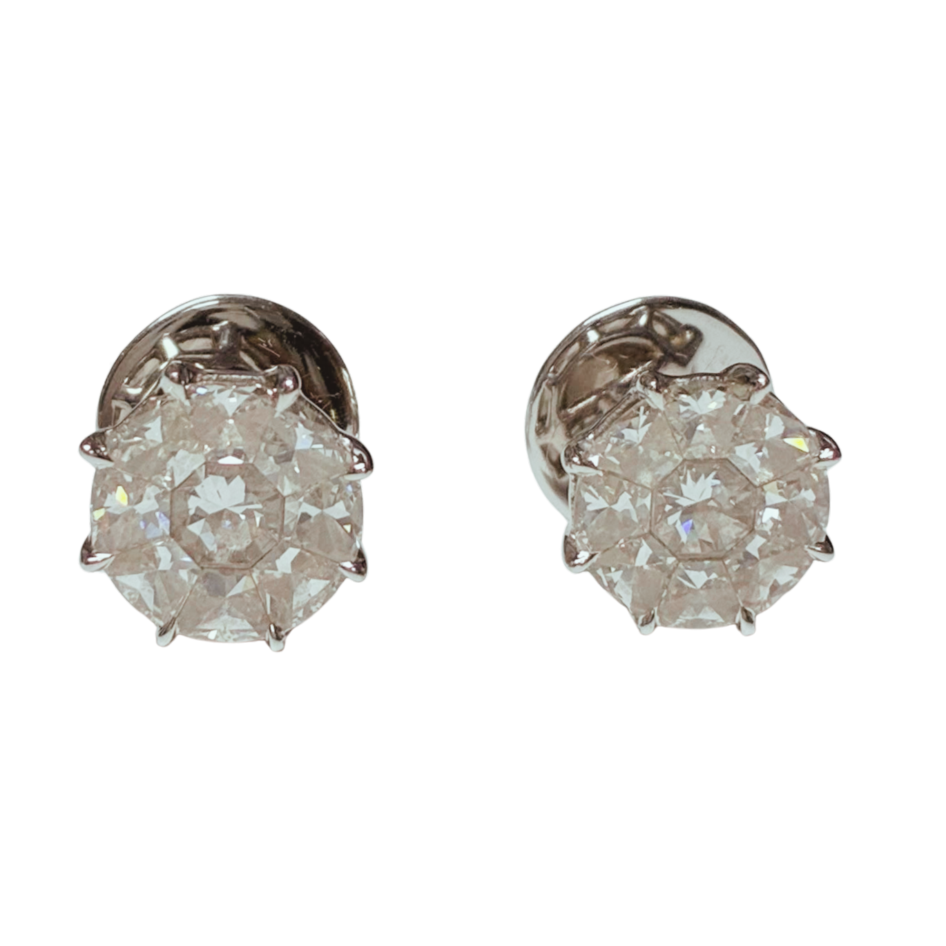 750WG  PieCut Diamond Stud Earrings 5.36GM