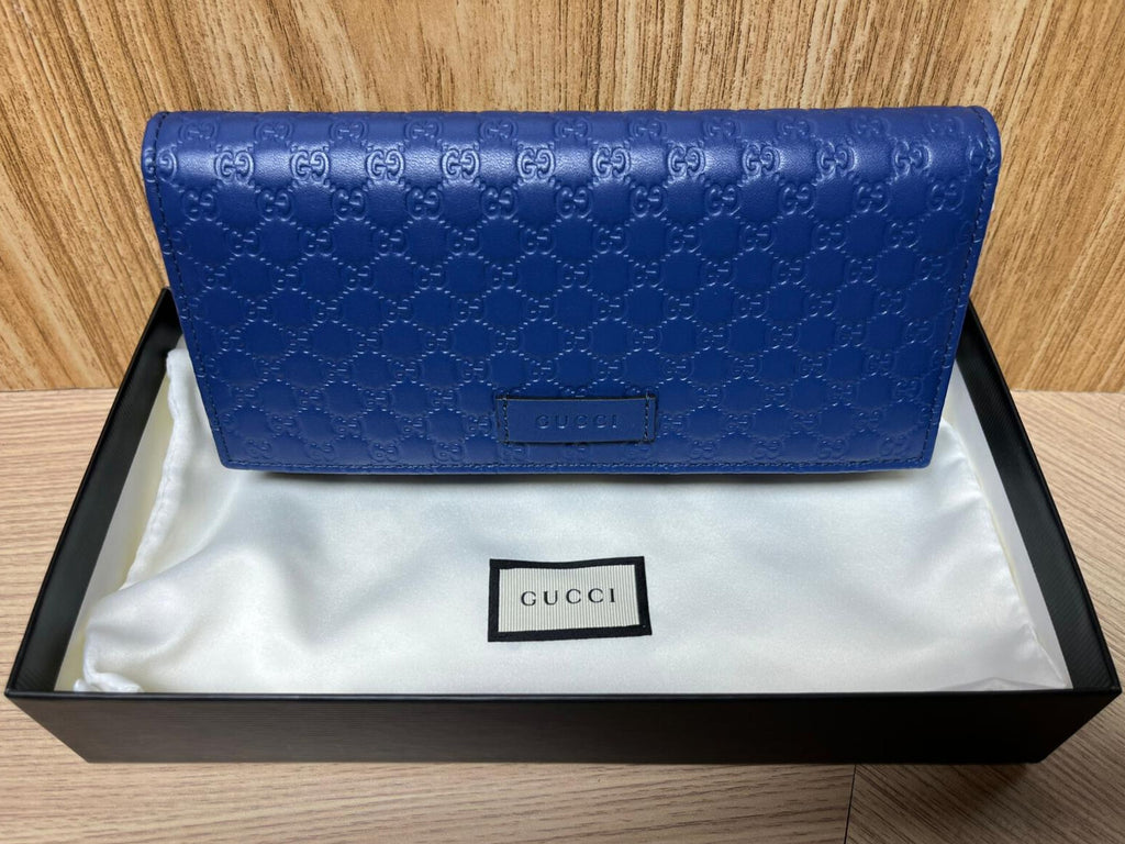 Gucci 449396 BMJ1G 4231 Long Wallet Blue