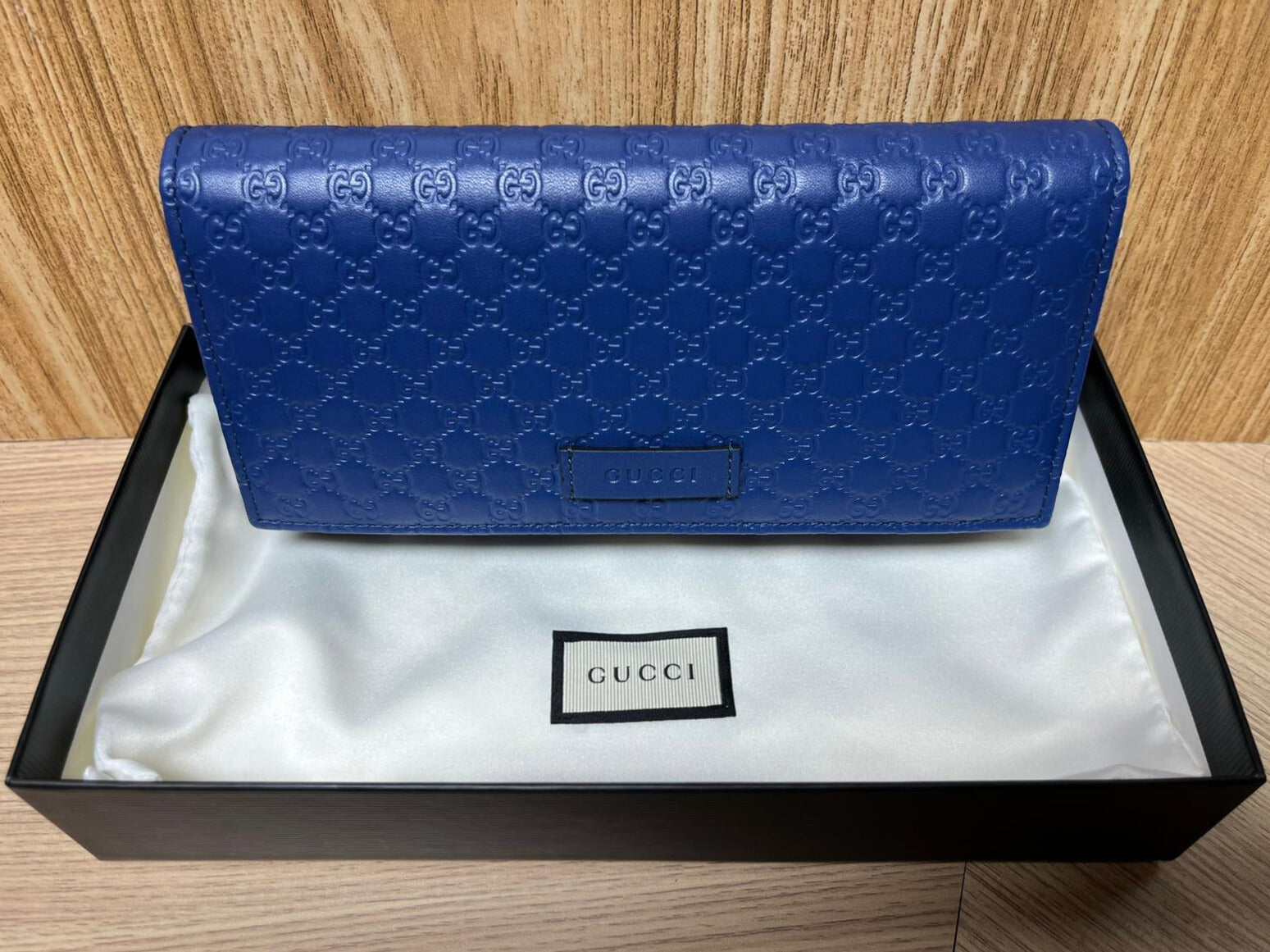 Gucci 449396 BMJ1G 4231 Long Wallet Blue