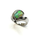 PT900 Boulder Opal & Diamond Ring