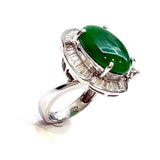 750WG Jade & Diamond Ring