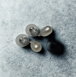 White Pearl On Silver Fashion Earrings