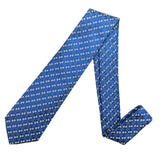 Celine Silk Blue Tie With Celine Logo