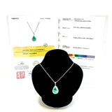 PT850 & PT900 Emerald Diamond Pendant with Box Chain