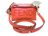 Fendi By The Way Mini Leather Boston Bag Roma Script Tulipano+Oro Soft