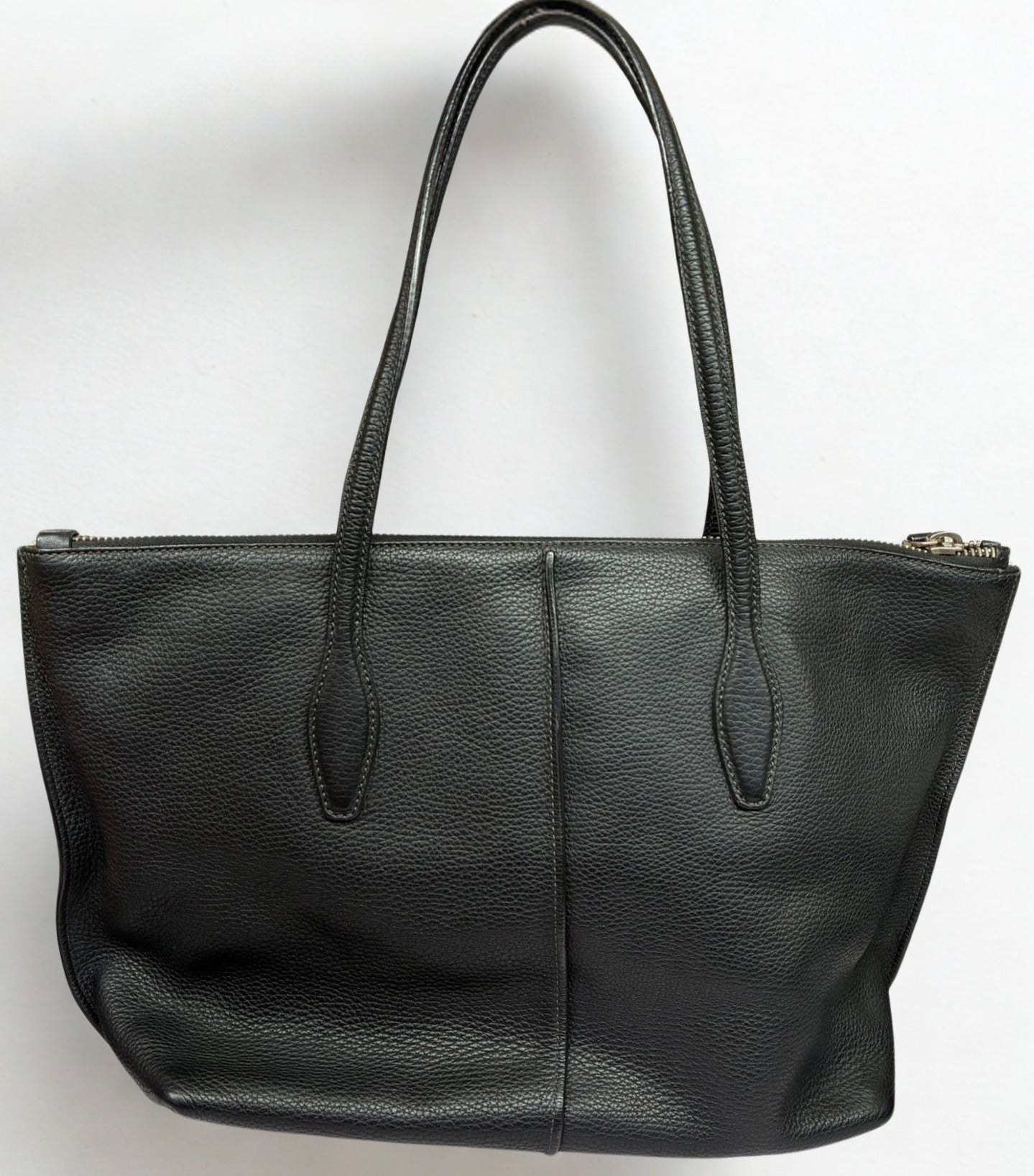 Tods Joy Black Pebbled Leather Medium Tote Bag