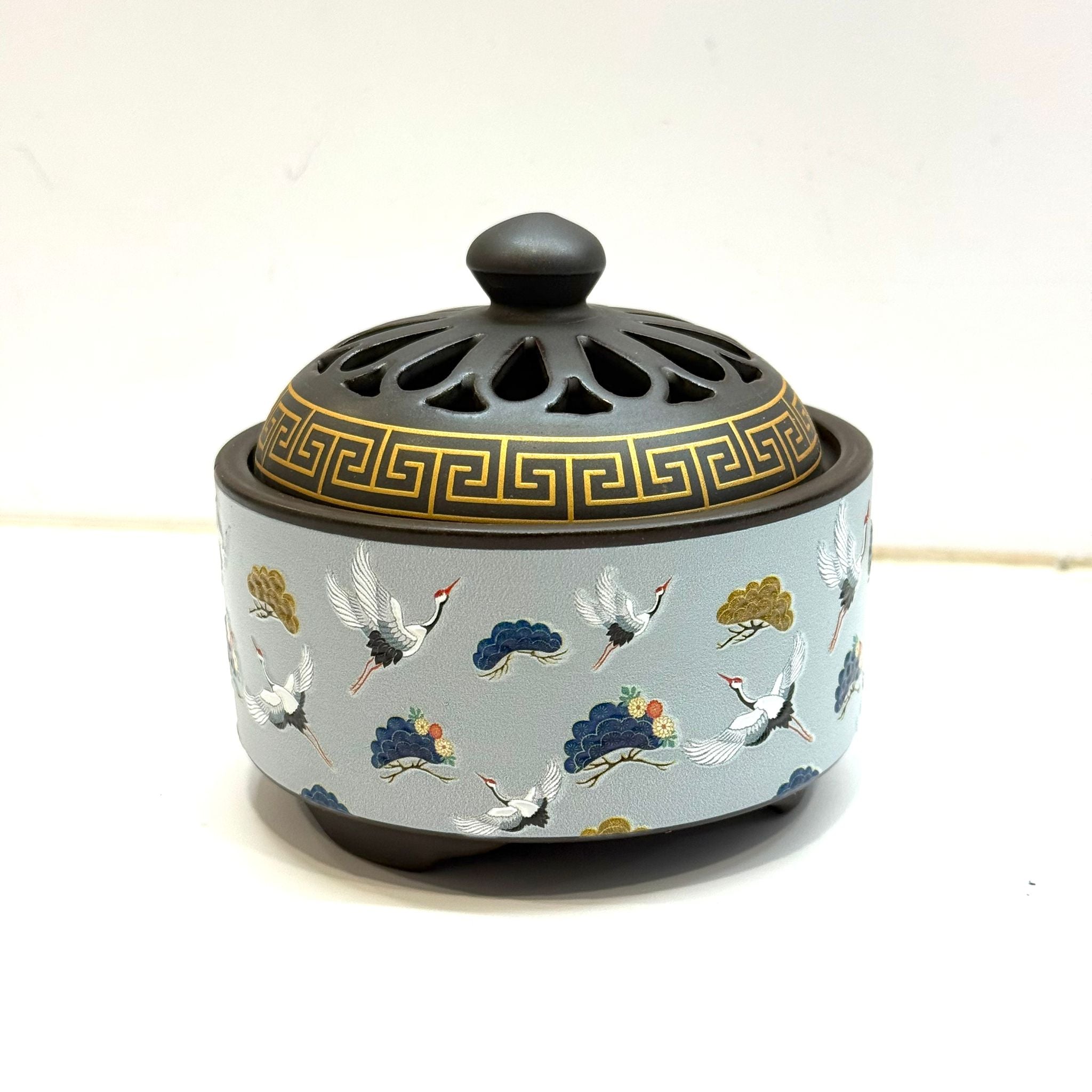 Incense Cone Pot With Cover