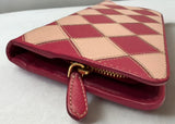 Prada Check Saffiano Leather Wallet Pink