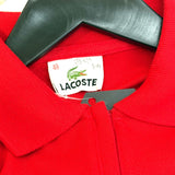 Lacoste, Cotton 4 Sleeve Zip Collar Red Polo T-shirt