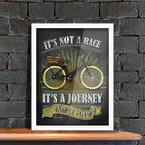 Poster Hub Chalk Drawing Not A Race Bicycle Chalk Motivational Art Decor