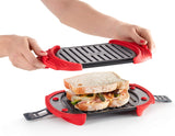 Lekue Microwave Grill Sandwich Maker Panini Press 10in X 5.7in Red